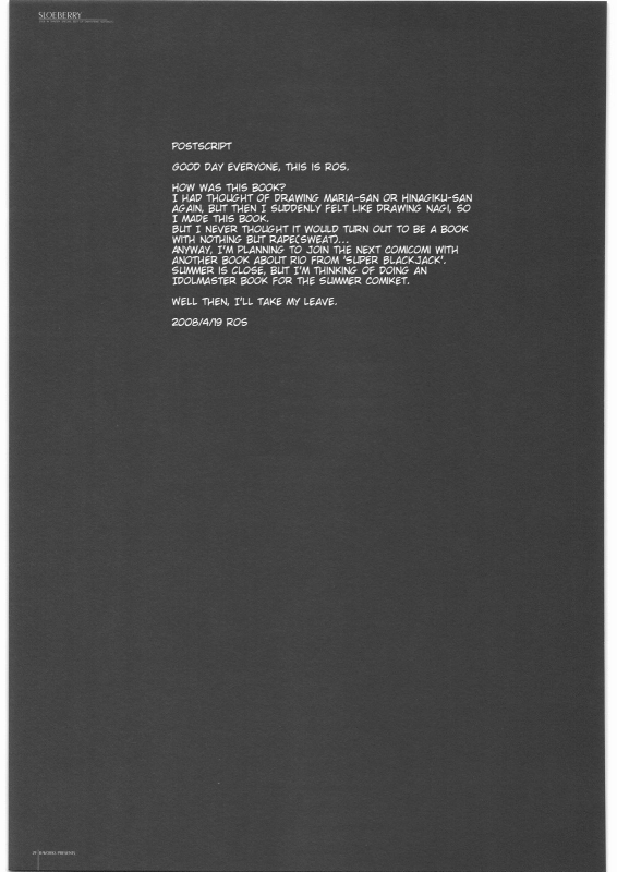 (COMIC1☆2) [R-WORKS (ROS)] SLOEBERRY (Hayate no Gotoku!) [English] {rinruririn}_27