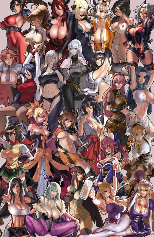 eu03angel (kof)+asuka (senran kagura)+bonne jenet+busujima saeko+cynthia (pokemon)+iroha+kongiku+koyori+makoto nanaya+maou+megurine luka+minazuki kyoko+miura azusa+momiji+morrigan aensland+ro