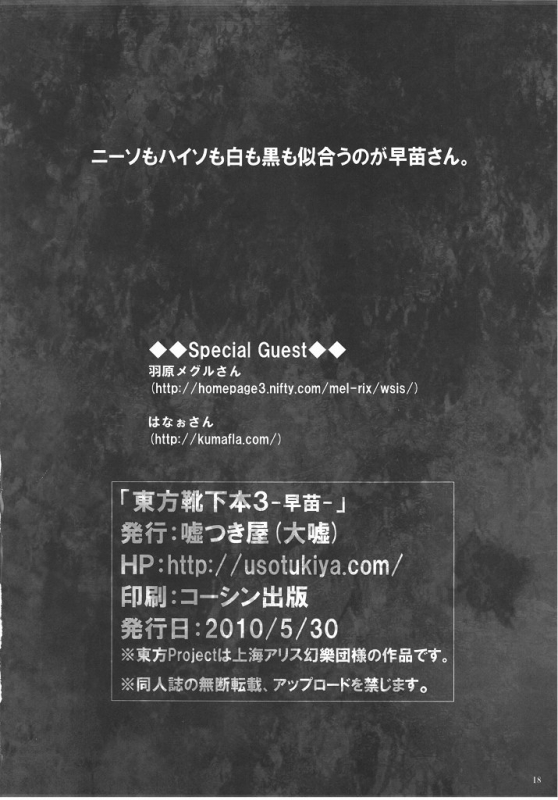 (Echigo Touhou Biyori San) [Usotsukiya (Oouso)] Touhou Kutsushita B_15