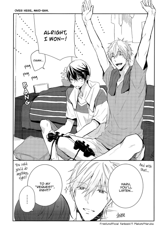 (Renai Endorphin 3) [Sneeeze (Kubu)] Kocchi Muite Maid-san  Over Here, Maid-san (Free!) [English_01