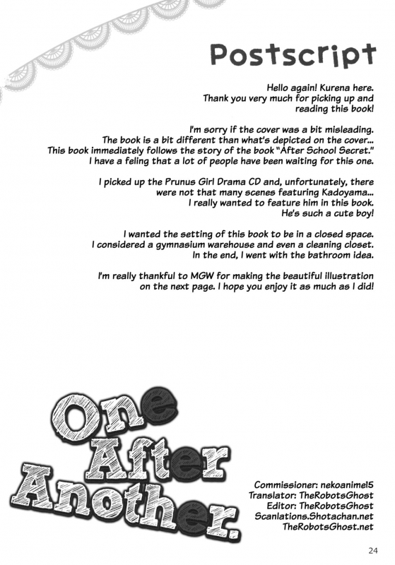 (SC51) [Kumikae DNA (Minakami Kurena)] One After Another. (Prunus Girl) [English] {Shotachan}_22