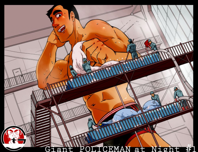 [GakuranmanChijimetaro] Giant Policeman - Free version (giant male comic)_01