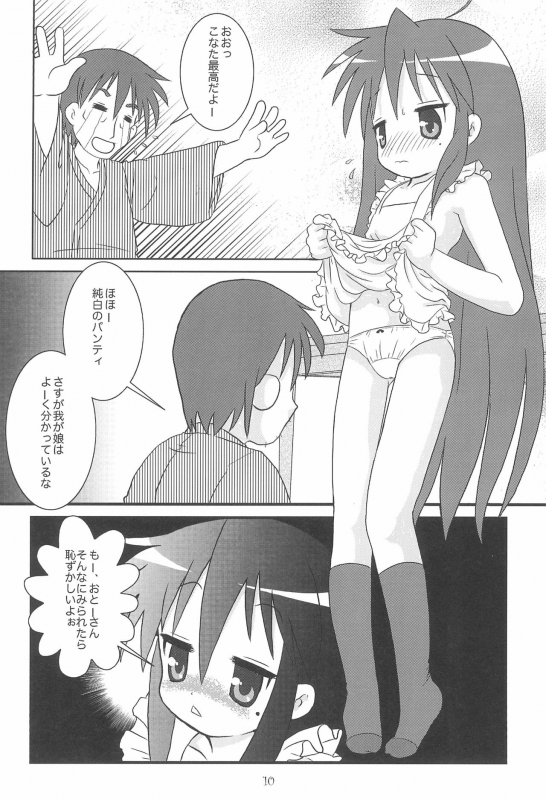 (C72) [Usagi Youchien (Morino Usagi)] Kore, Otou-san ga Tsuketa Camera da yo (Lucky Star)_09