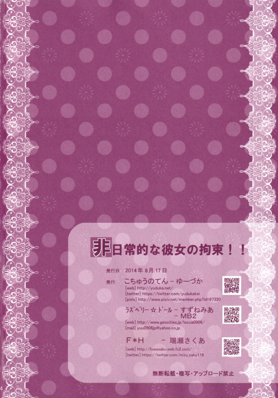 (C86) [Kochunoten, Raspberry Doll, FH (Yuduka, Suzune Mia, Mizuse Sakua)] Hinichijouteki na K_32