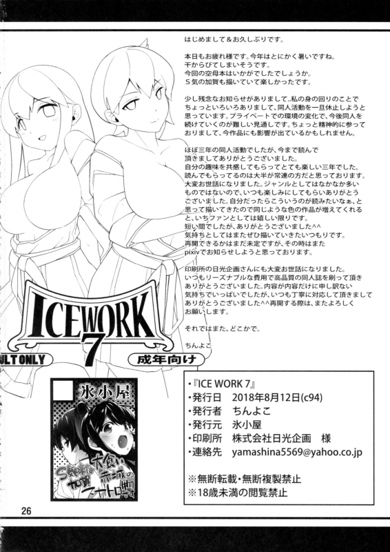 (C94) [Koorigoya (chinyoko)] ICE WORK 7 (Kantai Collection -KanColle-)_24