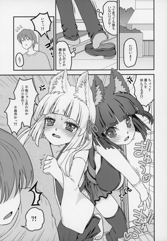 (C97) [Suzune Rai Chikashitsu (Suzune Rai)] Noja Loli Babaa Kitsune-sama Double Paizuri_03