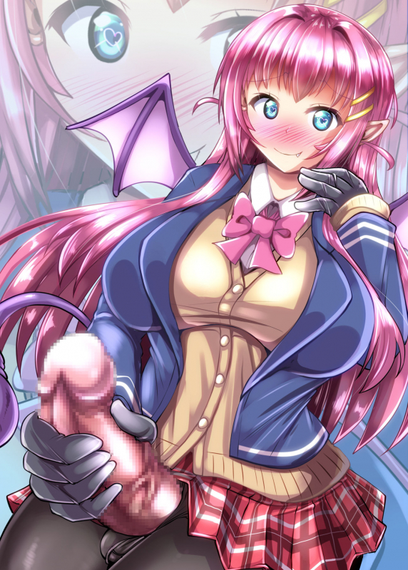 [Mebius no Wa (Nyx)] Futanari Kuro Tights no Succubus JK ni Oshiri Horaretai [Digital]_26