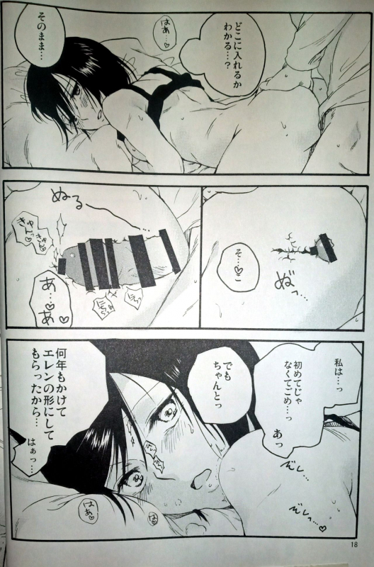 (C86) [iron (Kanae)] 21-sai to 9-sai no Mikasa ni Aisarete Yoru mo Nemurenai Eren no Hanashi (Shingeki no_18