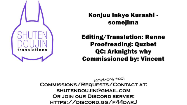 (C88) [Nounai Ekijiru (Somejima)] Konjuu Inkyo Kurashi (Ho) (Shinrabansho Choco) [Engli_8