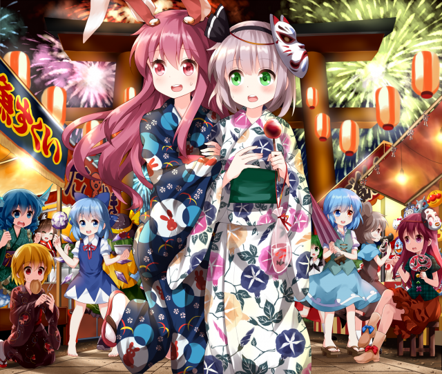 ruu (tksymkw)cirno+doraemon (character)+hata no kokoro+hello kitty (character)+imaizumi kagerou+komeiji koishi+konpaku youmu+mickey mouse+nazrin+pikachu+reisen udongein inaba+rumia+tatara kogasa+th