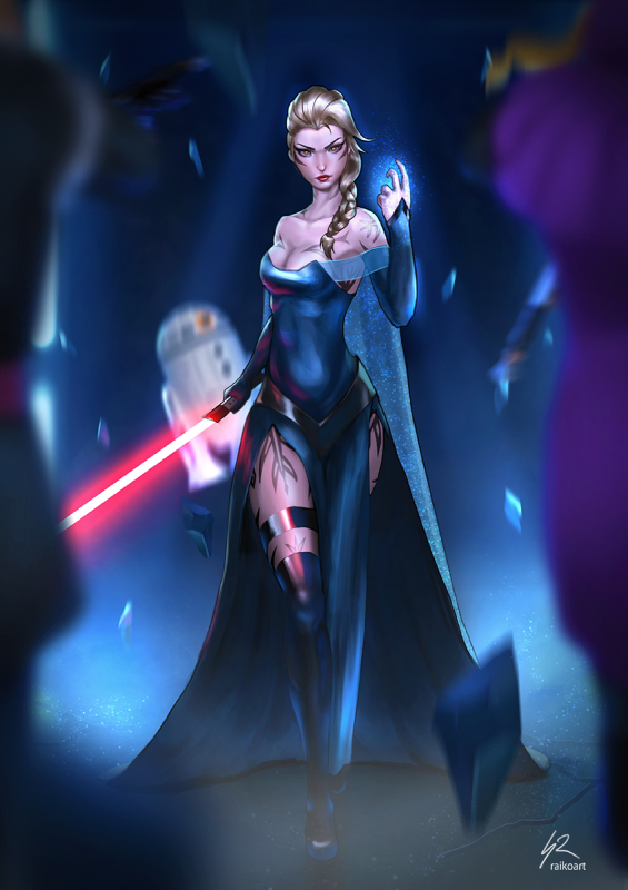 raikoartanna (frozen)+astromech droid+elsa (frozen)+r2-d23f9ef98d6420cf0e93c2e5049f48086d