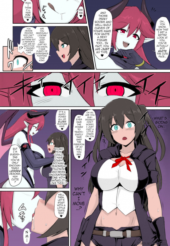 (COMIC1☆15) [Ikameshi Shokudou (Ikameshi)] Les Inma no Inmon Kairaku Choukyou A Lesbian Succubus’s Lust Crest Pleasure Training [English] {darknight} [Colorized] [Incomplete]_02