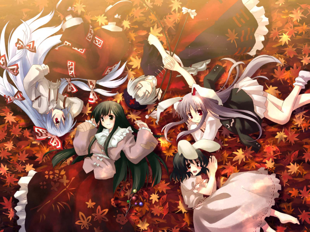 fujiwara no mokou+houraisan kaguya+inaba tewi+reisen udongein inaba+yagokoro eirin