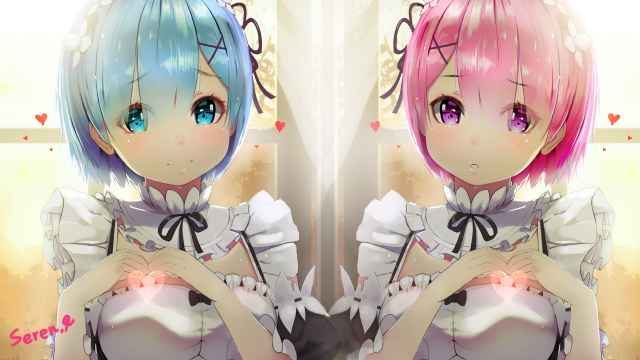 ram (re zero)+rem (re zero)