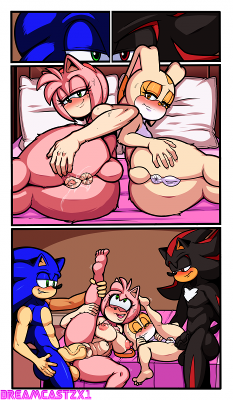 amy rose+cream the rabbit+shadow the hedgehog+sonic the hedgehog