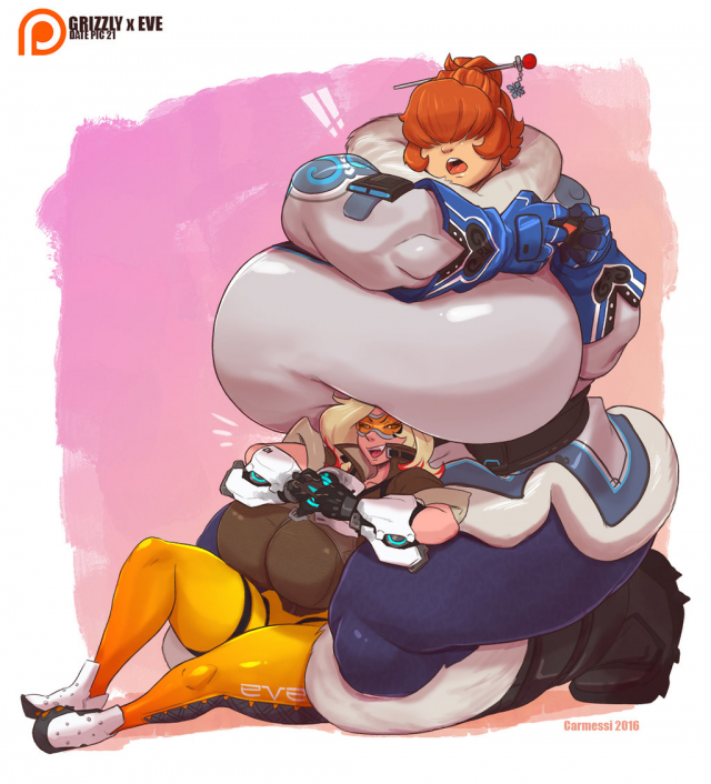grizzly (carmessi)+mei (overwatch) (cosplay)+tracer (cosplay)