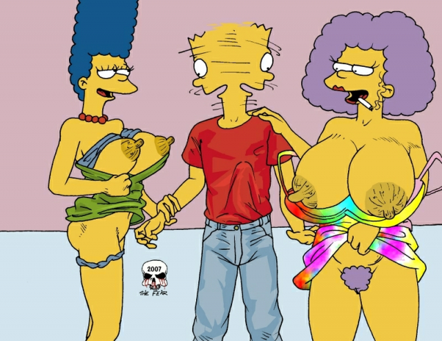 bart simpson+marge simpson+selma bouvier