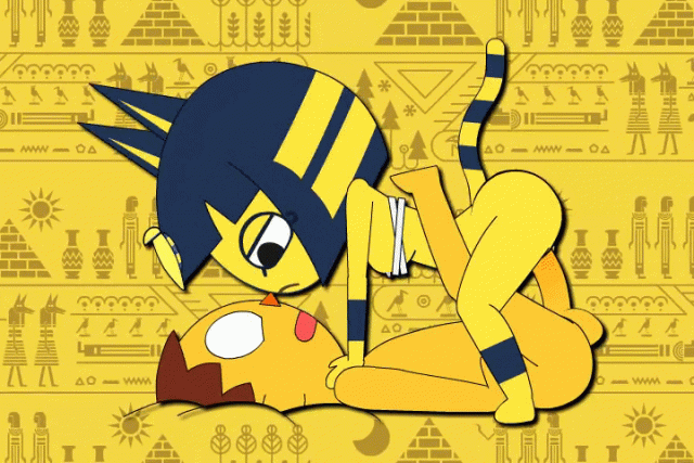 ankha+villager (animal crossing)