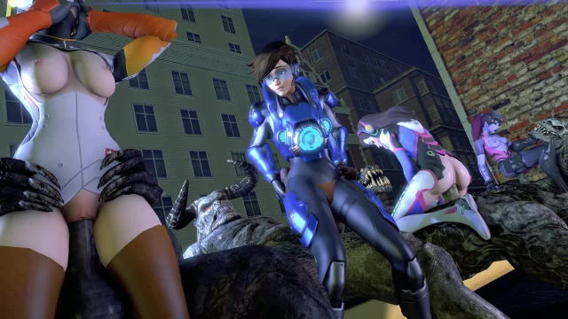 cadet oxton+d.va+khnum+mercy+tracer+widowmaker