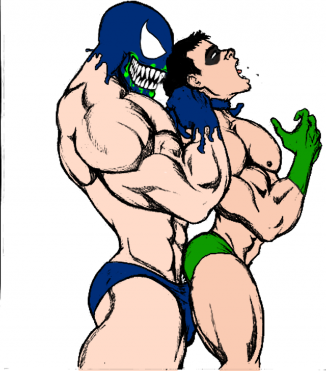 dick grayson+robin (dc)+venom
