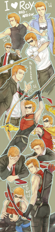 dick grayson+nightwing+red arrow+roy harper+speedy