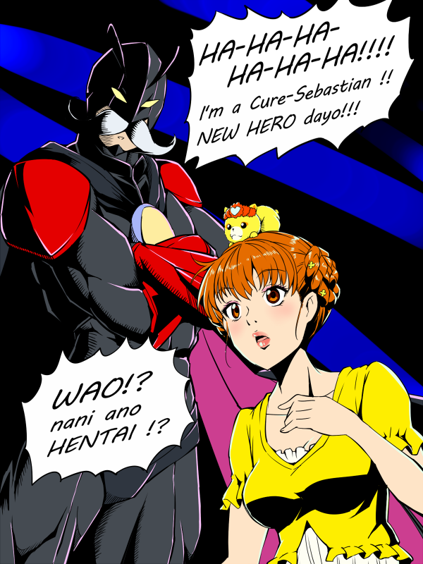 batman+rance (dokidoki! precure)+sebastian (dokidoki! precure)+yotsuba alice