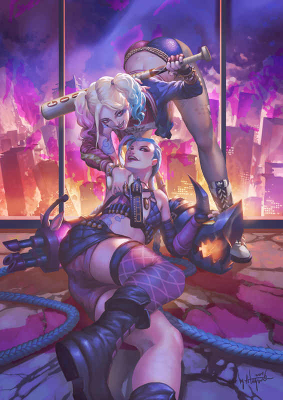 harley quinn+jinx (league of legends)