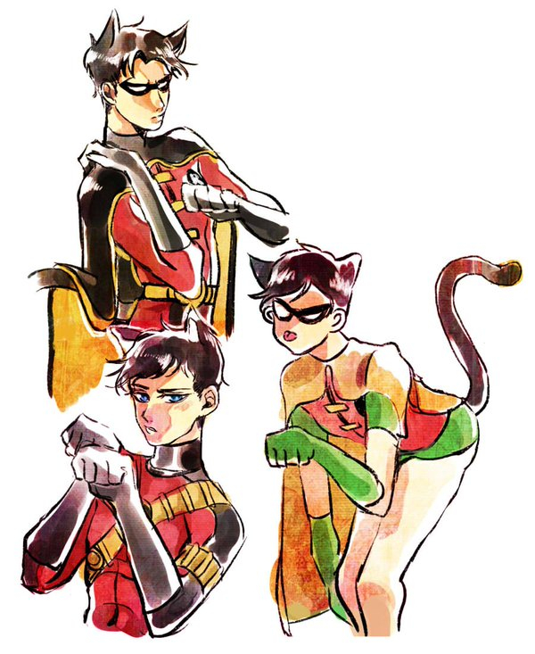 dick grayson+red robin+robin (dc)+tim drake