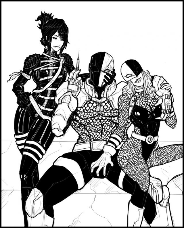 batgirl+cassandra cain+deathstroke+ravager+rose wilson+slade wilson