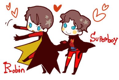 kon-el+robin (dc)+superboy+tim drake