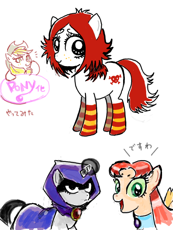 applejack+raven (dc)+ruby gloom (character)+starfire