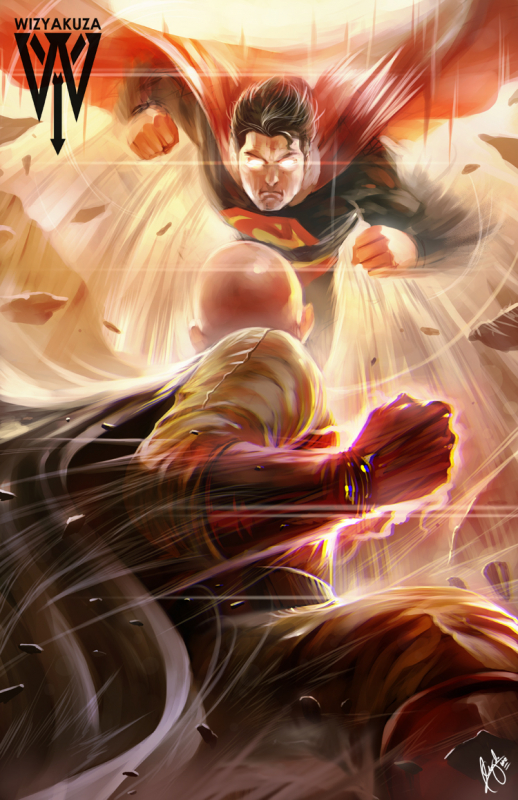 saitama (one-punch man)+superman