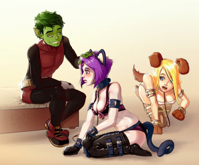 beast boy+raven+terra