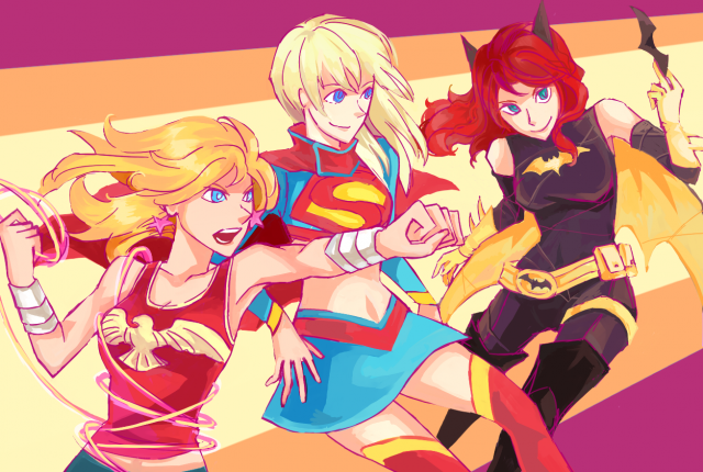 barbara gordon+batgirl+cassandra sandsmark+supergirl+wonder girl