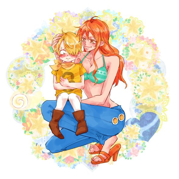 nami (one piece)+sanji