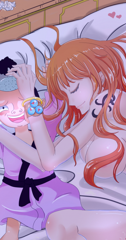 momonosuke (one piece)+nami (one piece)