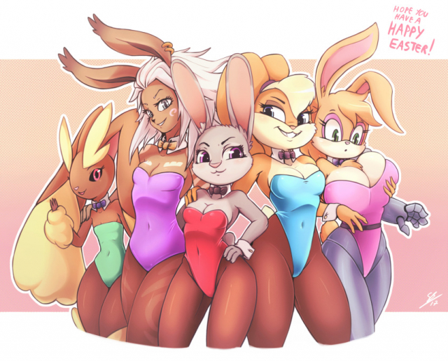 bunnie rabbot+judy hopps+lola bunny+lopunny+viera