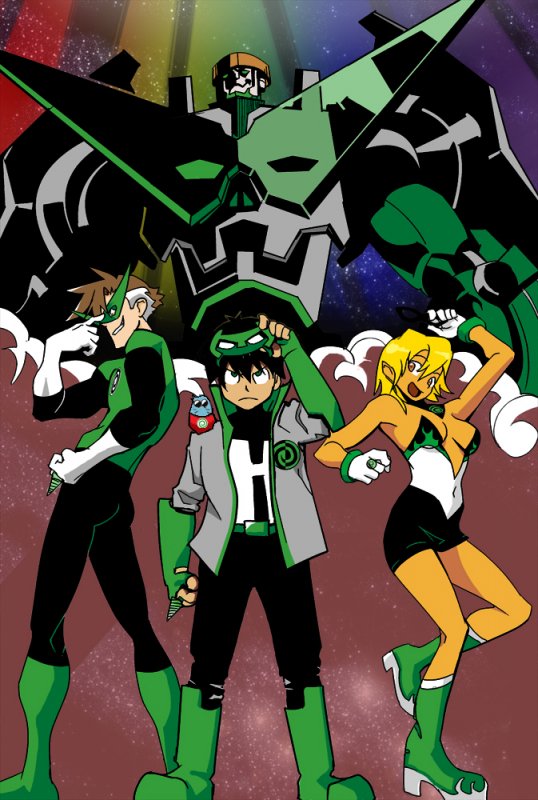 arisia rrab+guy gardner+hal jordan+kamina+kyle rayner+simon+yoko littner