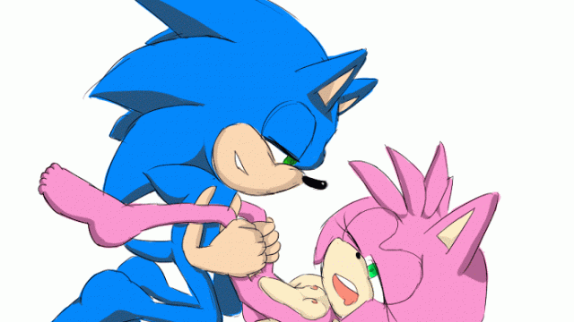 amy rose+sonic the hedgehog.