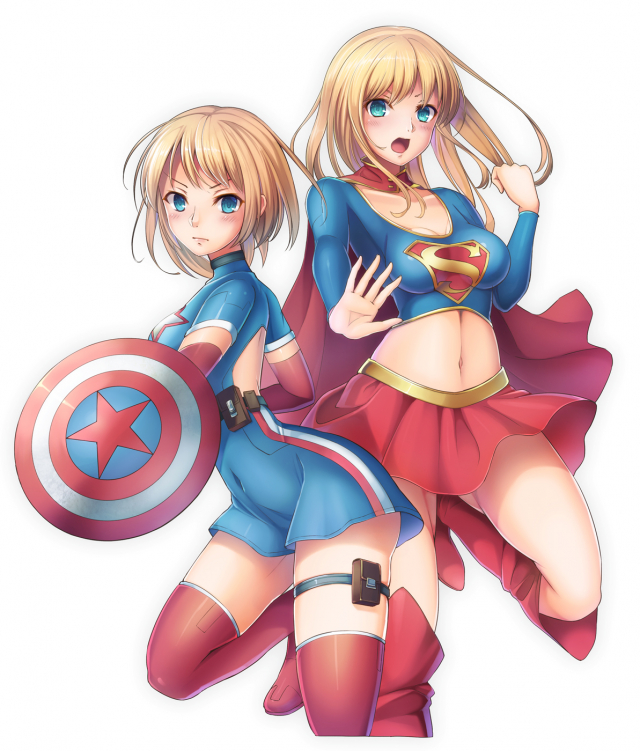 captain america+supergirl