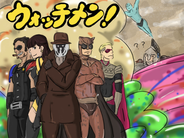 dr. manhattan+leonidas+nite owl+ozymandias+rorschach+silk spectre+the comedian