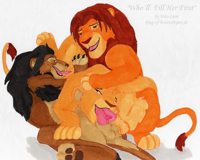 nala+scar (the lion king)+simba