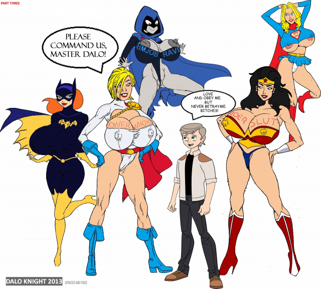 barbara gordon+batwoman+power girl+raven+supergirl+wonder woman