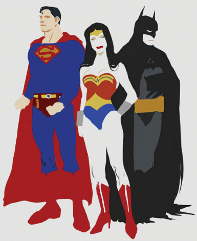 batman+brs- wayne+kak-el+superman+wondQ- woman