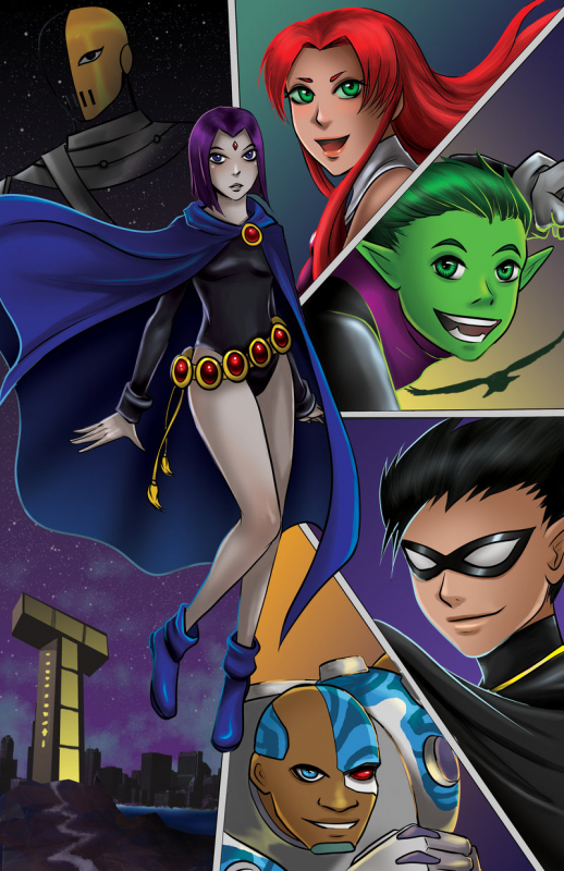 beast boy+beast boy (dc)+cyborg (dc)+deathstroke+dick grayson+garfield logan+raven (dc)+robin (dc)+starfire+victor stone