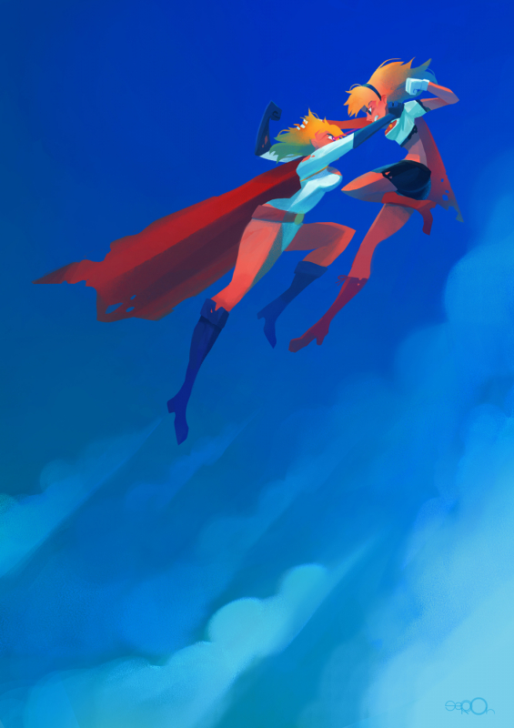power girl+supergirl