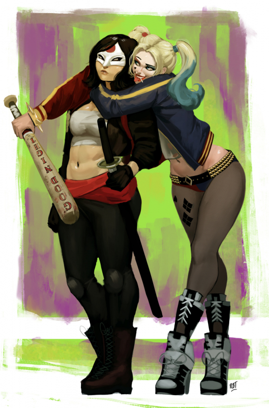 harley quinn+katana (dc)