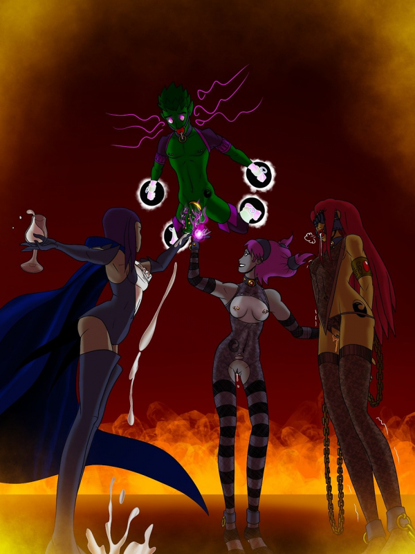 beast boy+jinx+raven+starfire