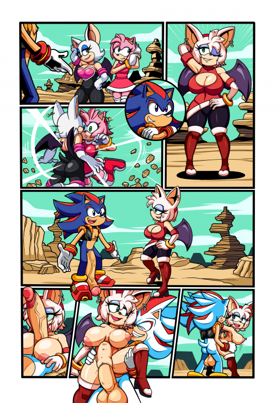 amouge the hedgebat+amy rose+rouge the bat+shadic the hedgehog+shadow the hedgehog+sonic the hedgehog