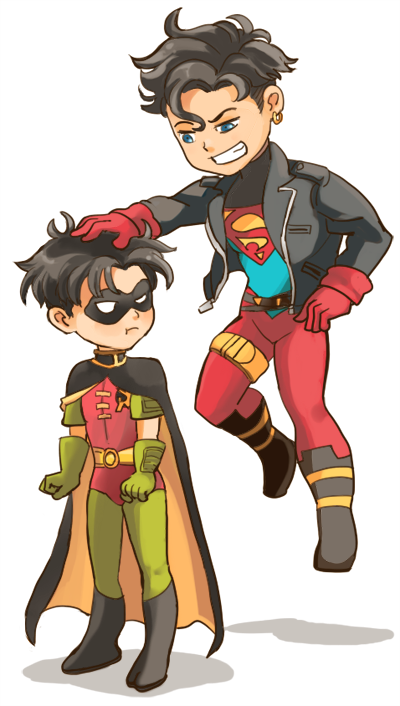 kon-el+robin (dc)+superboy+tim drake